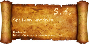 Spilman Antónia névjegykártya